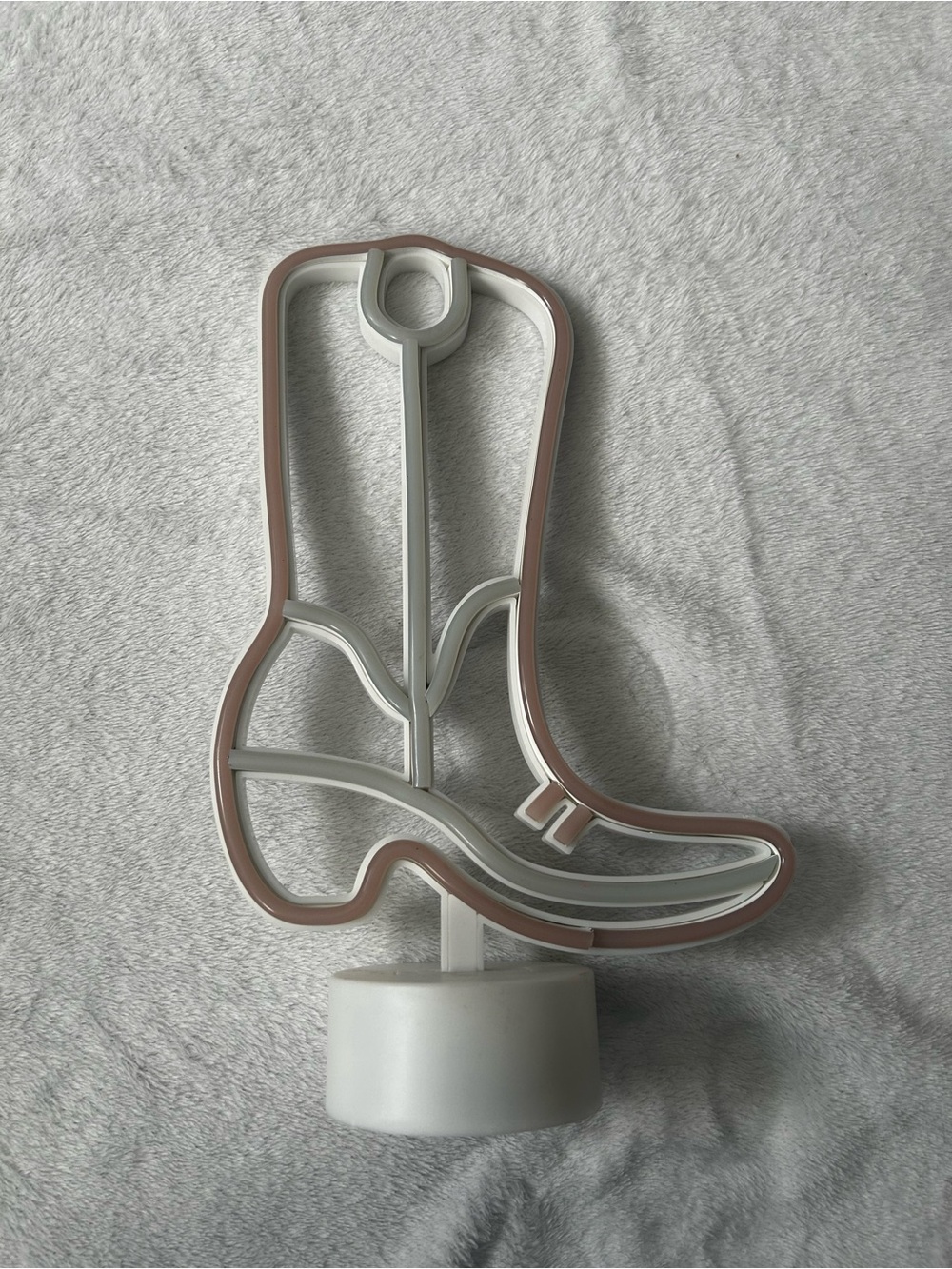 Boot-Shaped LED Accent Light in White and Pink